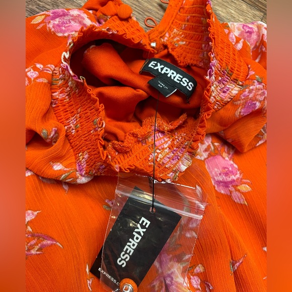 Floral Ruffle Dress in Vibrant Orange - Picture 13 of 15